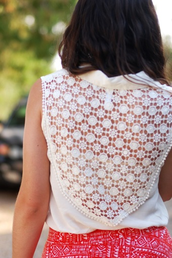 Style Outfit, Cream Lace Back Target Tank Top