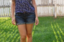 American Eagle Midi Shorts and Floral Top